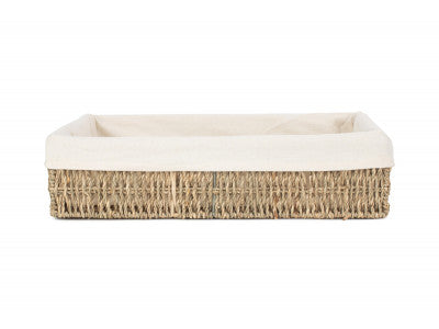 LARGE LINED RECTANGULAR SEAGRASS TRAY