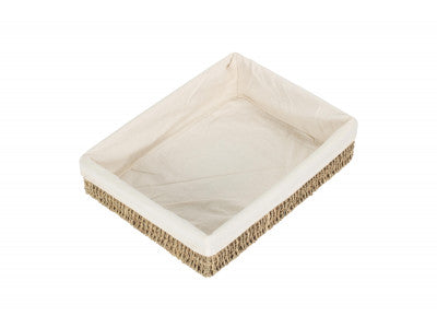 LARGE LINED RECTANGULAR SEAGRASS TRAY