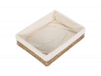 EXTRA LARGE LINED RECTANGULAR SEAGRASS TRAY