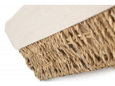 EXTRA LARGE LINED RECTANGULAR SEAGRASS TRAY
