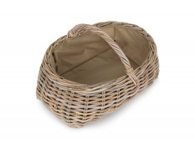 GREY RATTAN MARKET BASKET - CORDURA LINING