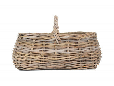 GREY RATTAN MARKET BASKET - CORDURA LINING