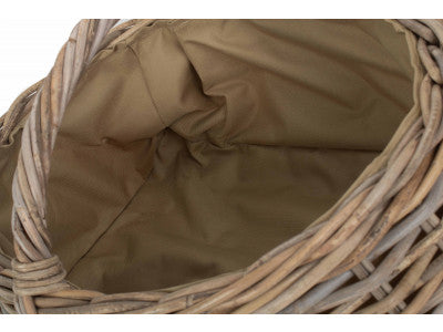GREY RATTAN MARKET BASKET - CORDURA LINING