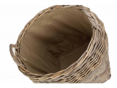AMPHORA RATTAN LOG BASKET with CORDURA LINING