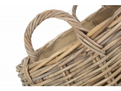 AMPHORA RATTAN LOG BASKET with CORDURA LINING