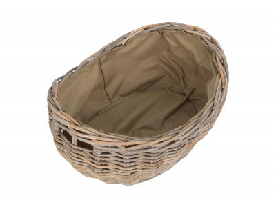 SMALL BOAT SHAPED RATTAN LOG BASKET with CORDURA LINING