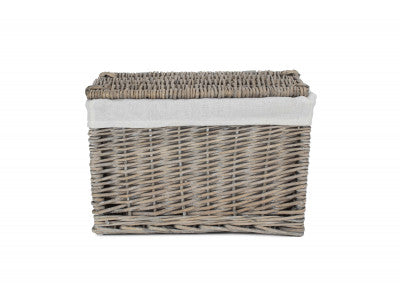 14" GREY WASH STORAGE HAMPER