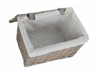 14" GREY WASH STORAGE HAMPER