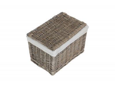 14" GREY WASH STORAGE HAMPER