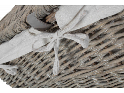 19" GREY WASH STORAGE HAMPER