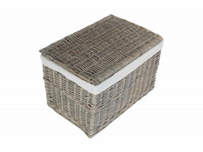 24" GREY WASH STORAGE HAMPER