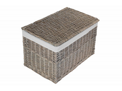 28" GREY WASH STORAGE HAMPER