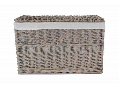 28" GREY WASH STORAGE HAMPER