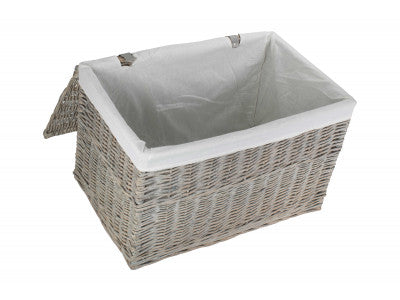28" GREY WASH STORAGE HAMPER