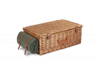 DELUXE GREEN TWEED 4 PERSON HAMPER