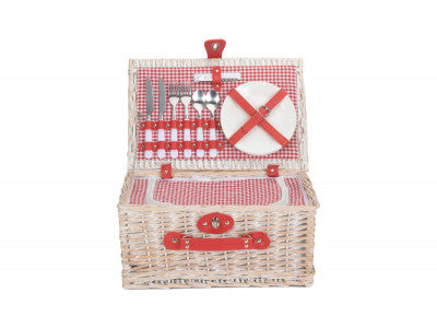 RED & WHITE GINGHAM 2 PERSON FITTED HAMPER