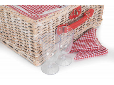 RED & WHITE GINGHAM 2 PERSON FITTED HAMPER