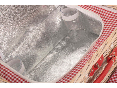 RED & WHITE GINGHAM 2 PERSON FITTED HAMPER