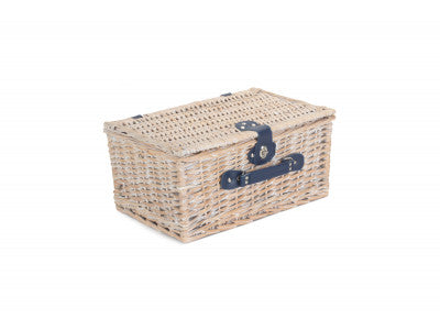 BLUE & WHITE GINGHAM 2 PERSON FITTED HAMPER