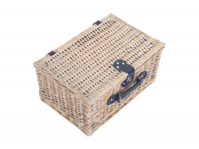 BLUE & WHITE GINGHAM 2 PERSON FITTED HAMPER