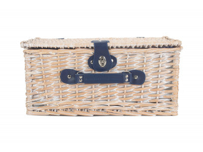 BLUE & WHITE GINGHAM 2 PERSON FITTED HAMPER