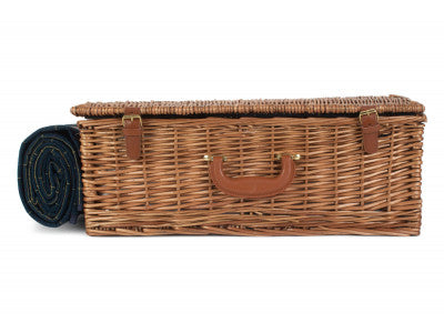 4 PERSON BLUE TWEED HAMPER