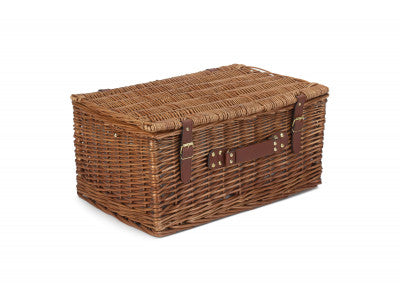 6 PERSON GREEN TWEED CLASSIC PICNIC HAMPER