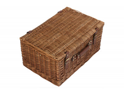 6 PERSON GREEN TWEED CLASSIC PICNIC HAMPER