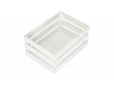 MEDIUM VINTAGE SLATTED WOODEN CRATE