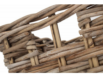 MEDIUM RECTANGULAR GREY RATTAN STORAGE BASKET