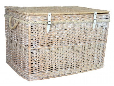 29" WHITE WASH STORAGE HAMPER