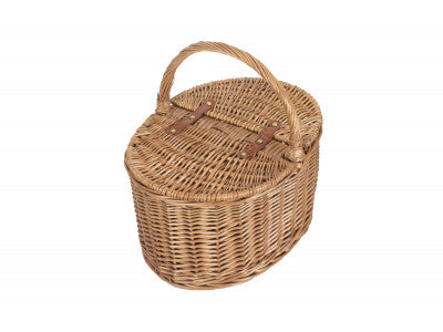LIGHT STEAMED OVAL LIDDED HAMPER