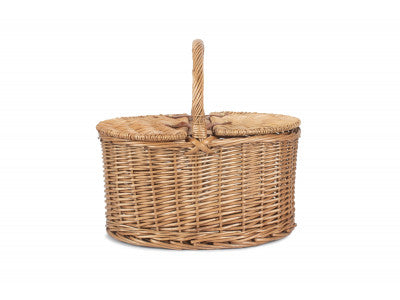 LIGHT STEAMED OVAL LIDDED HAMPER
