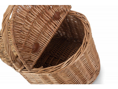 LIGHT STEAMED OVAL LIDDED HAMPER