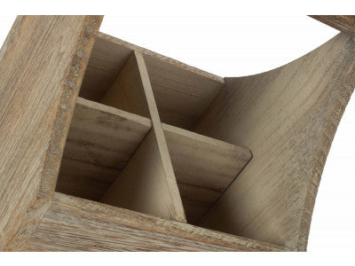 OAK EFFECT SQUARE 4 SECTION CUTLERY HOLDER