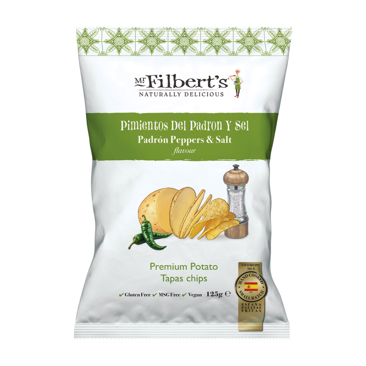 Mr Filbert's Padron Peppers & Sea Salt Flavour Crisps (125g)