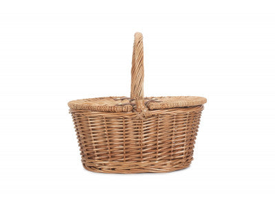 CHILDS LIGHT STEAMED FINISH OVAL PICNIC BASKET
