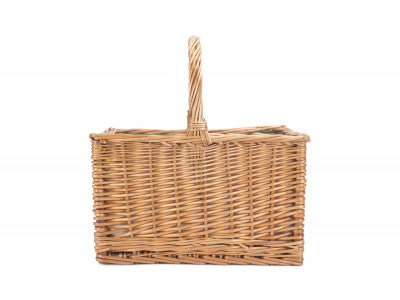 DELUXE BUTCHER'S BASKET with GREEN TWEED COOLER BAG