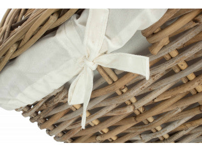 SMALL SQUARE RATTAN LAUNDRY HAMPER BASKET