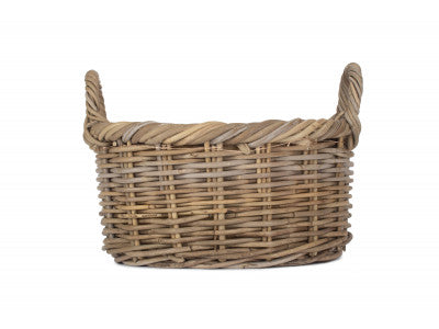 SIZE 1 OVAL RATTAN STORAGE BASKET with CORDURA LINING