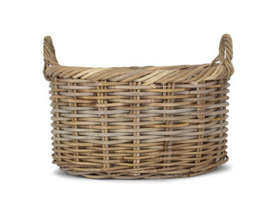 SIZE 2 OVAL RATTAN STORAGE BASKET with CORDURA LINING