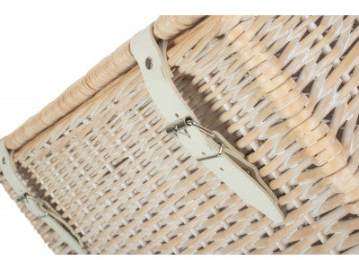 SIZE 2 - WHITE WASH VINTNER STORAGE HAMPER