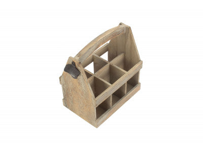 OAK EFFECT 6 BEER BOTTLE CARRIER