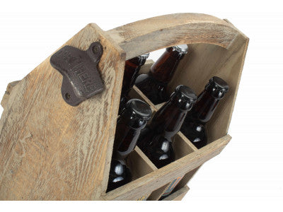 OAK EFFECT 6 BEER BOTTLE CARRIER