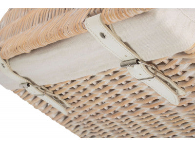 SIZE 1 - BOUTIQUE WHITE WASH STORAGE LAUNDRY HAMPER with LINING