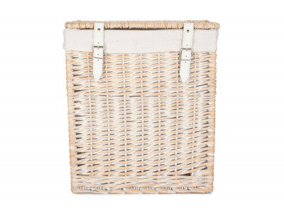 SIZE 1 - BOUTIQUE WHITE WASH STORAGE LAUNDRY HAMPER with LINING