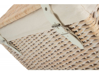 SIZE 2 - BOUTIQUE WHITE WASH STORAGE LAUNDRY HAMPER with LINING