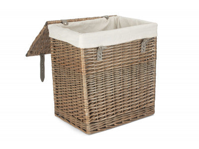 SIZE 1 - BOUTIQUE ANTIQUE WASH STORAGE LAUNDRY HAMPER with LINING