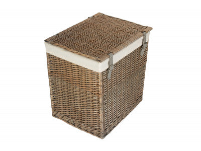 SIZE 2 - BOUTIQUE ANTIQUE WASH STORAGE LAUNDRY HAMPER with LINING