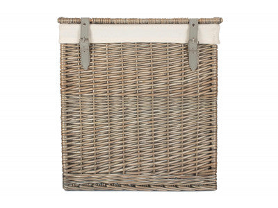 SIZE 2 - BOUTIQUE ANTIQUE WASH STORAGE LAUNDRY HAMPER with LINING